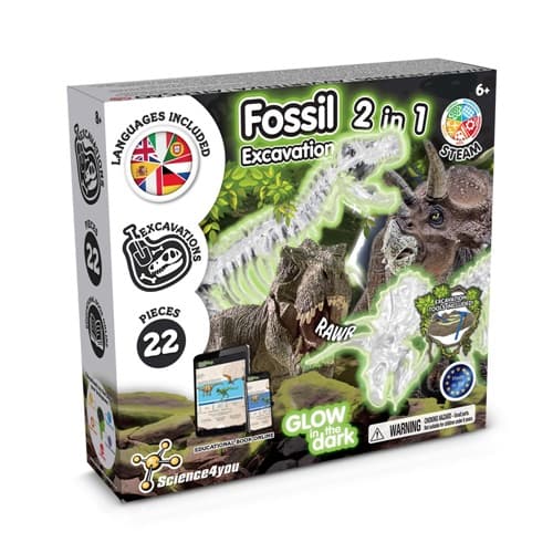 2 IN 1 FOSSIL EXCAVATION KIT I-Infantil